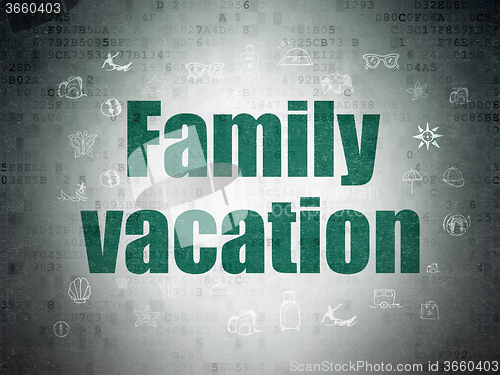 Image of Tourism concept: Family Vacation on Digital Paper background