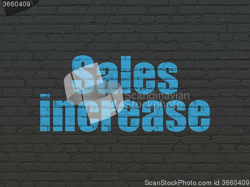 Image of Advertising concept: Sales Increase on wall background
