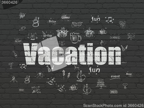 Image of Entertainment, concept: Vacation on wall background