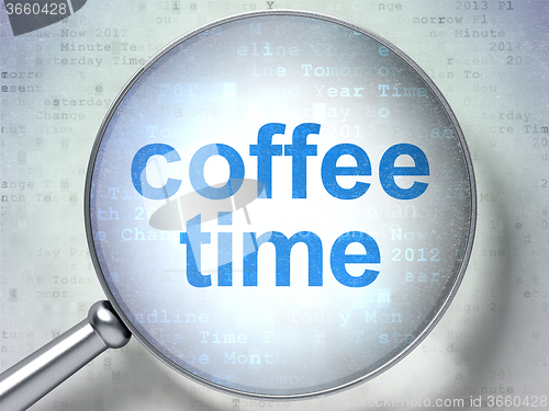 Image of Time concept: Coffee Time with optical glass