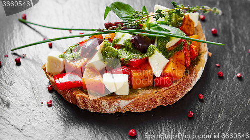 Image of Bruschetta with roasted pumpkin