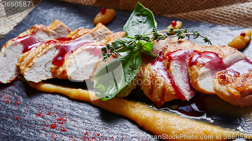 Image of Grilled chicken breast with polenta