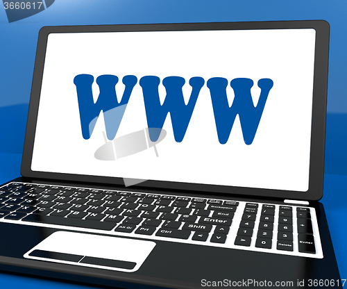 Image of Www On Laptop Shows Websites Internet Web Or Net