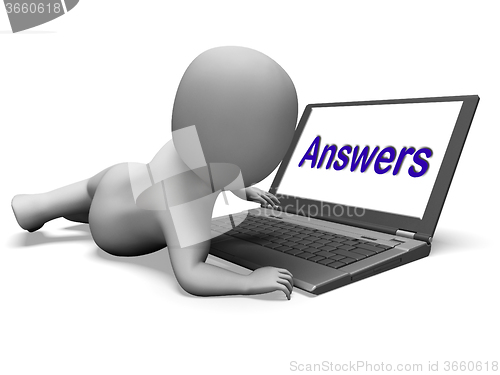 Image of Answers Laptop Shows Faqs Answer And Help Online