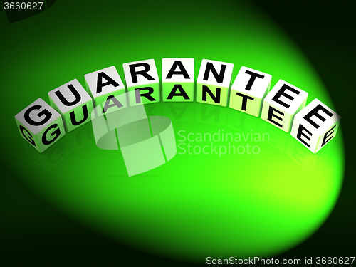 Image of Guarantee Dice Show Pledge of Risk Free Guaranteed