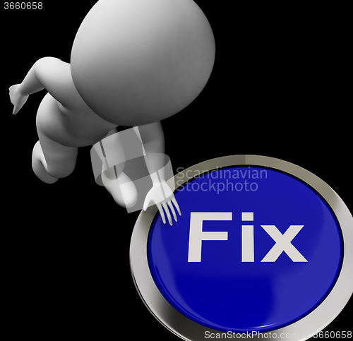 Image of Fix Button Means Repair Mend Or Restore
