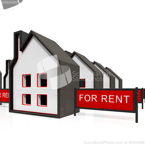 Image of House For Rent Sign Shows Rental