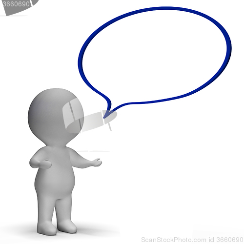 Image of Speech Bubble And 3d Character Means Speaking Or Announcement