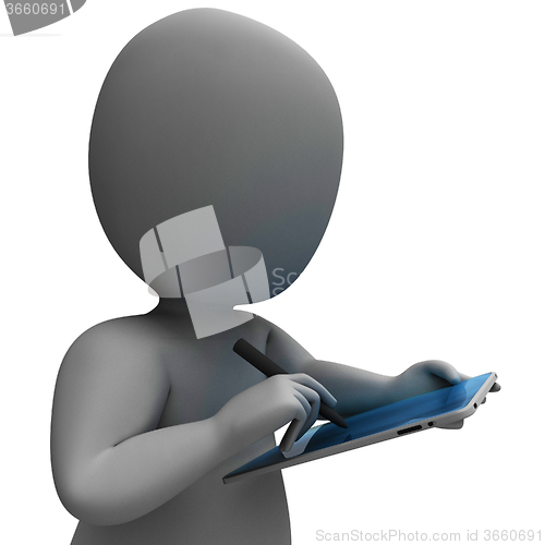 Image of Tablet Computer Shows Touchpad Multimedia Computer