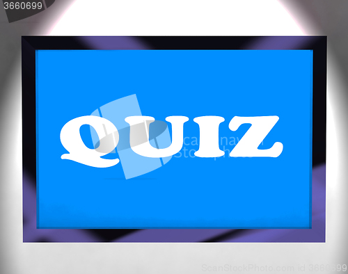 Image of Quiz Screen Means Test Quizzes Or Questioning Online\r