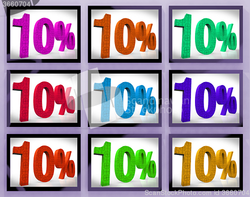 Image of 10 On Monitors Showing Several Discounts And Promotions