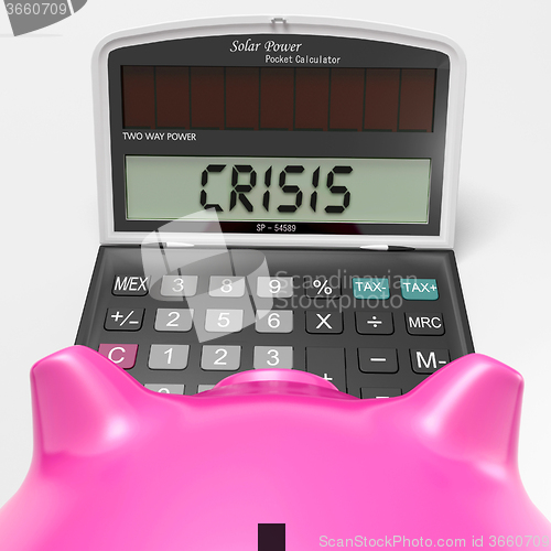 Image of Crisis Calculator Shows Economic Panic And Worry