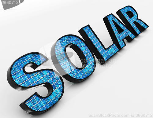 Image of Solar Word Shows Alternative Energy And Sunlight