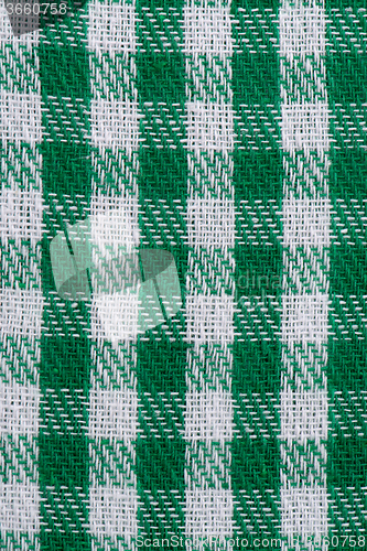 Image of Green checked fabric