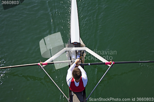 Image of Young Man paddling