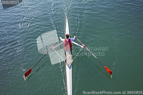 Image of Young Man paddling