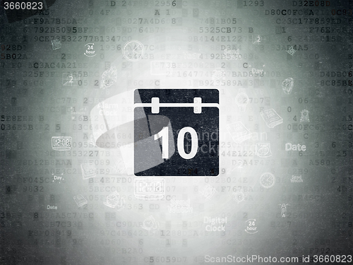 Image of Timeline concept: Calendar on Digital Paper background