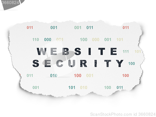 Image of Web development concept: Website Security on Torn Paper background