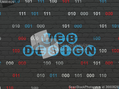 Image of Web development concept: Web Design on wall background