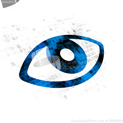 Image of Protection concept: Eye on Digital background