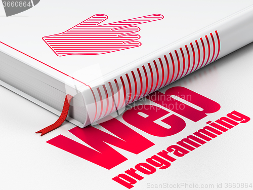 Image of Web design concept: book Mouse Cursor, Web Programming on white background