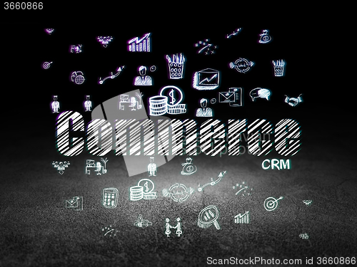 Image of Business concept: Commerce in grunge dark room