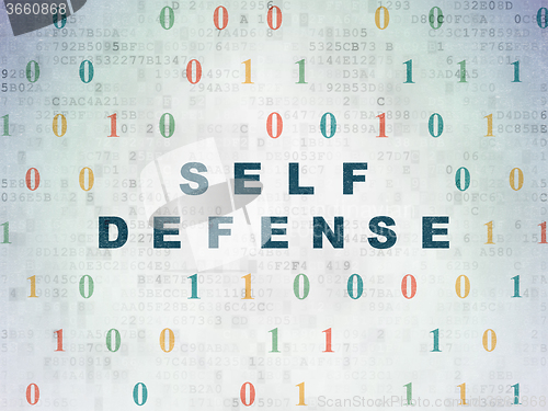 Image of Safety concept: Self Defense on Digital Paper background