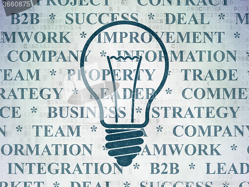 Image of Finance concept: Light Bulb on Digital Paper background