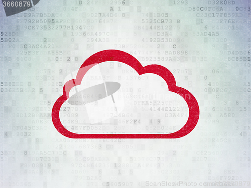 Image of Cloud technology concept: Cloud on Digital Paper background