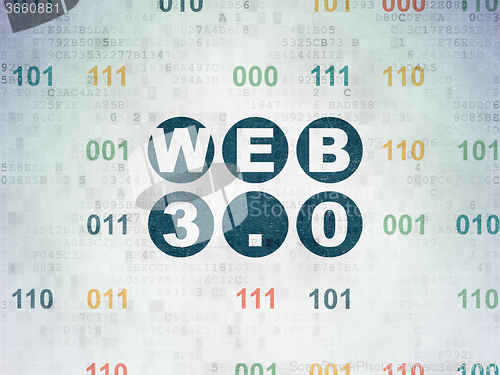 Image of Web design concept: Web 3.0 on Digital Paper background
