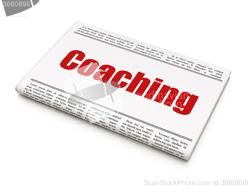 Image of Learning concept: newspaper headline Coaching