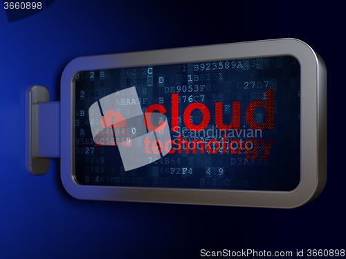 Image of Cloud computing concept: Cloud Technology and Cloud Network on billboard background