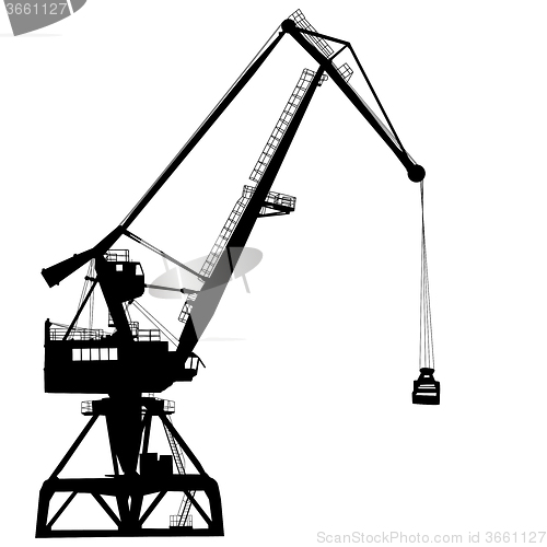 Image of Working crane in sea port for cargo industry design. illustration