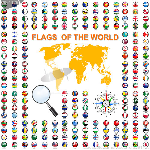 Image of Set Flags of world sovereign states. illustration