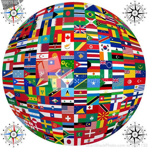 Image of Set Flags of world sovereign states. illustration