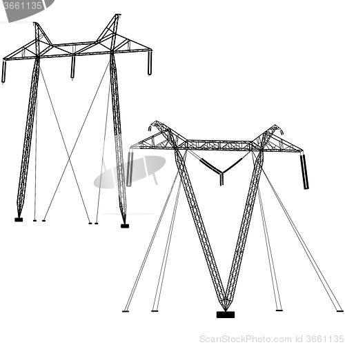 Image of transmission power lines. illustration.