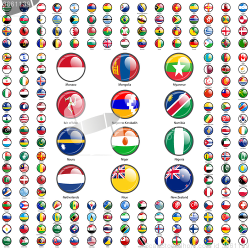 Image of Set Flags of world sovereign states. illustration