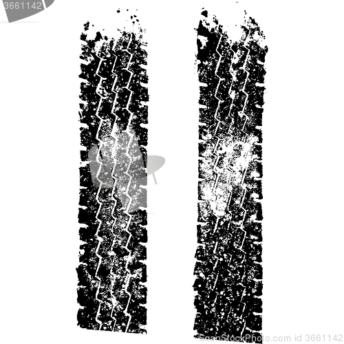 Image of Grunge background with black tire track. illustration