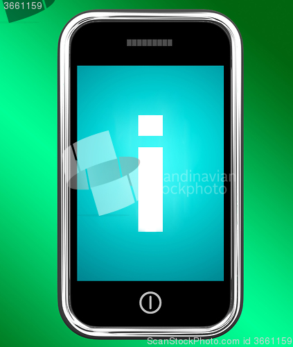Image of Info Sign On Phone Shows Information And Assistance