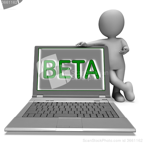 Image of Beta Character Laptop Shows Trial Software Or Development On Int