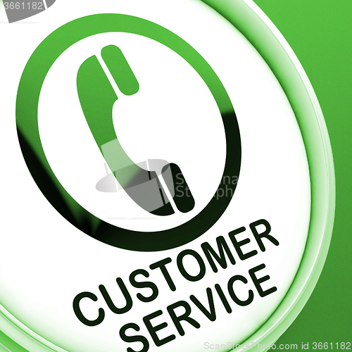 Image of Customer Service  Button Means Call For Help