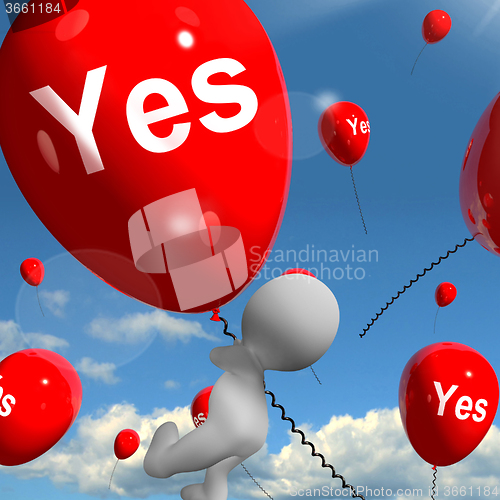 Image of Yes Balloons Means Certainty and Affirmative Approval