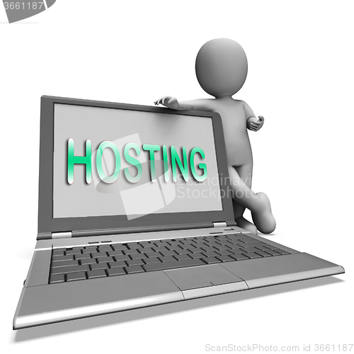 Image of Hosting Laptop Shows Web Internet Or Website Host