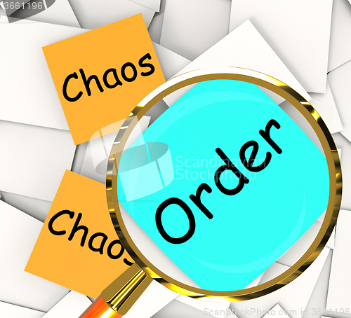 Image of Chaos Order Post-It Papers Show Disorganized Or Ordered