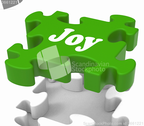 Image of Joy Puzzle Shows Cheerful Joyful And Enjoy