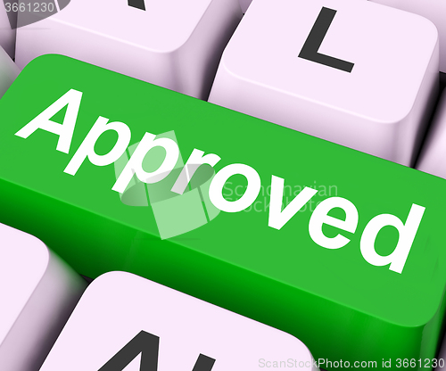 Image of Approved Key Means Accepted Or Sanctioned\r