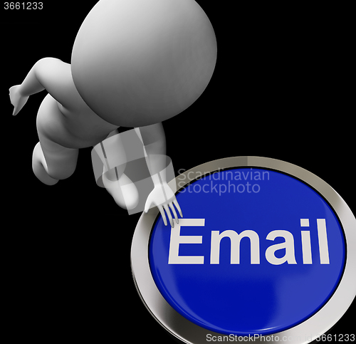 Image of Email Button For Emailing And Internet Communication