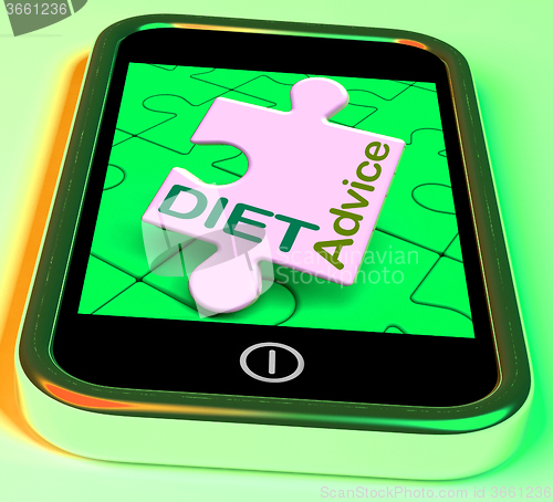 Image of Diet Advice On Smartphone Shows Healthy Diets Online
