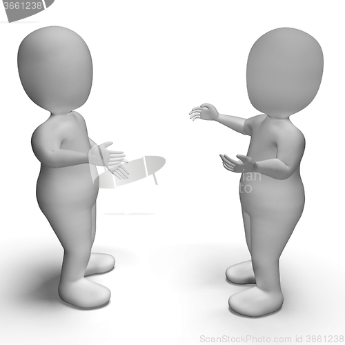 Image of Conversation Between Two 3d Characters Showing Communication 