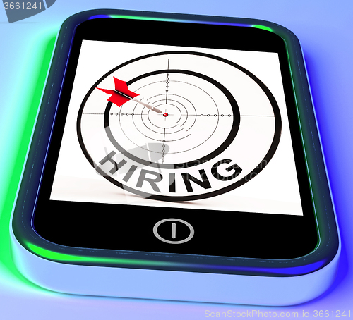 Image of Hiring Smartphone Means Online Recruitment For Job Position